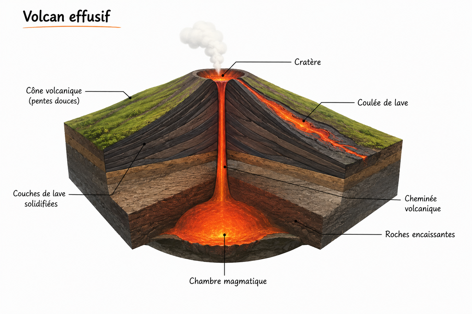 volcan effusif